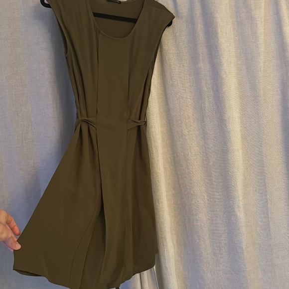 NEW Massimo Dutti Forest Green Mini Dress Size XS - Picture 3 of 4